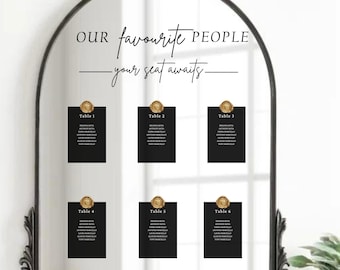 Custom Wedding Seating Chart Header: Vinyl Decal for Mirror/Acrylic/Archway | Our Favourite People-Your Seat Awaits
