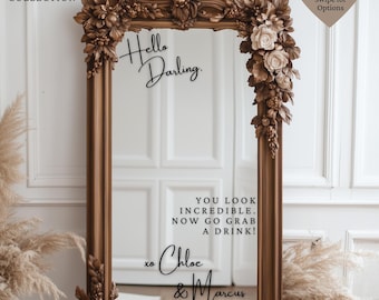 Wedding Mirror Welcome Sign Decal | Custom Vinyl  DIY Wedding Welcome Sign | Wedding Entrance Mirror | Beautifully Bold Font Style | Boho