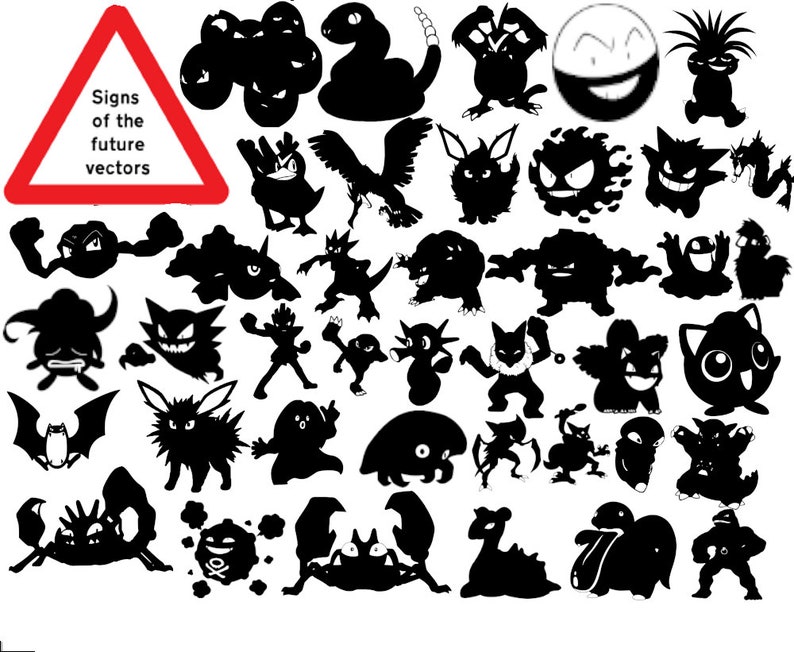 300 Pokemon SVG silhouettes. 300 first generation pokemon | Etsy