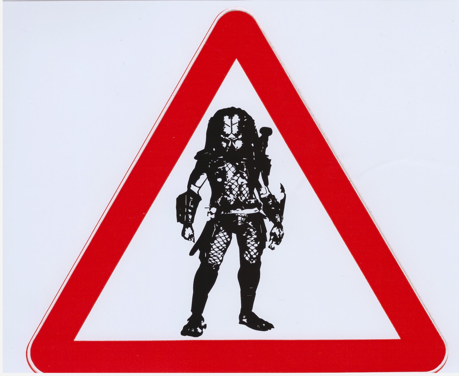 Predator warning red triangle sticker. Predator sticker. Etsy
