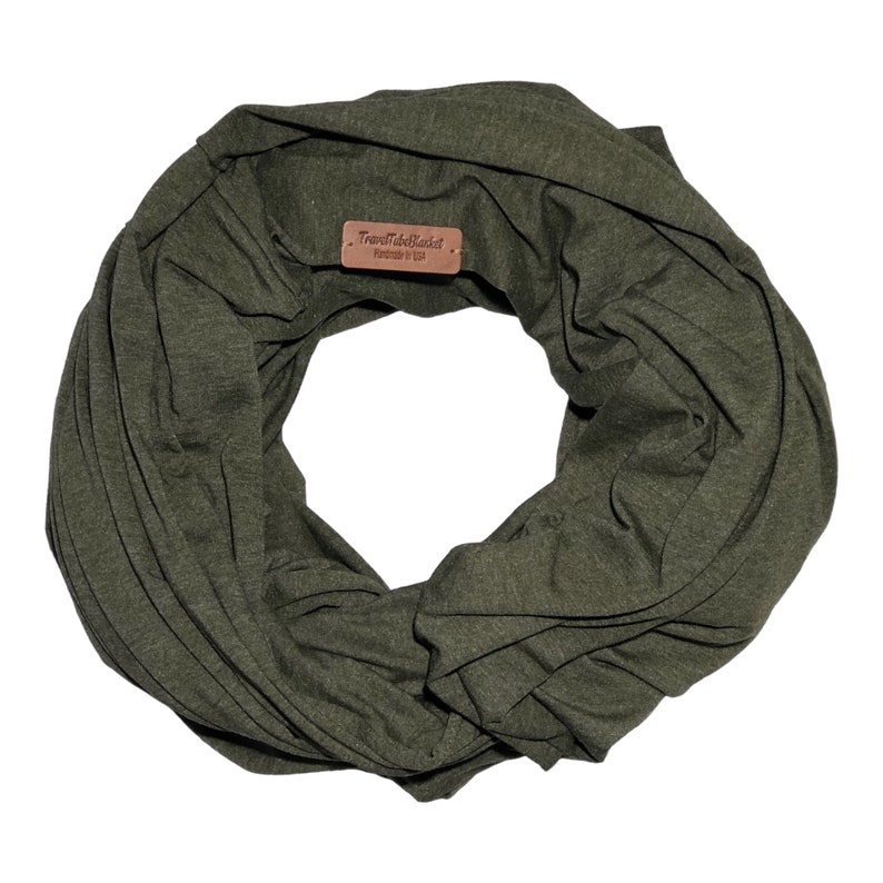 Travel Tube Blanket – Cozy Compact Portable Blanket for Flights (Olive Green)