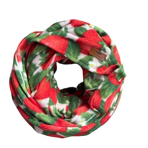 Travel Tube Blanket, Soft Fleece, Red Strawberries, Stay Warm for Flights and Camping