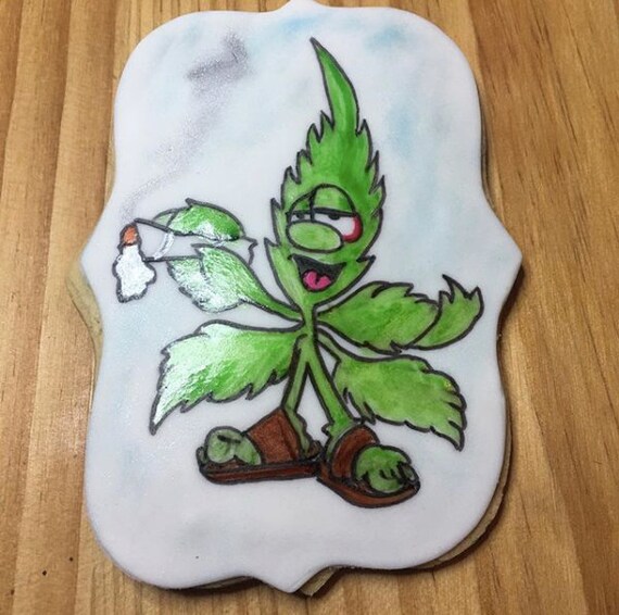 Decorated Cookies Fun Marijuana Funny minimum order 6 Etsy