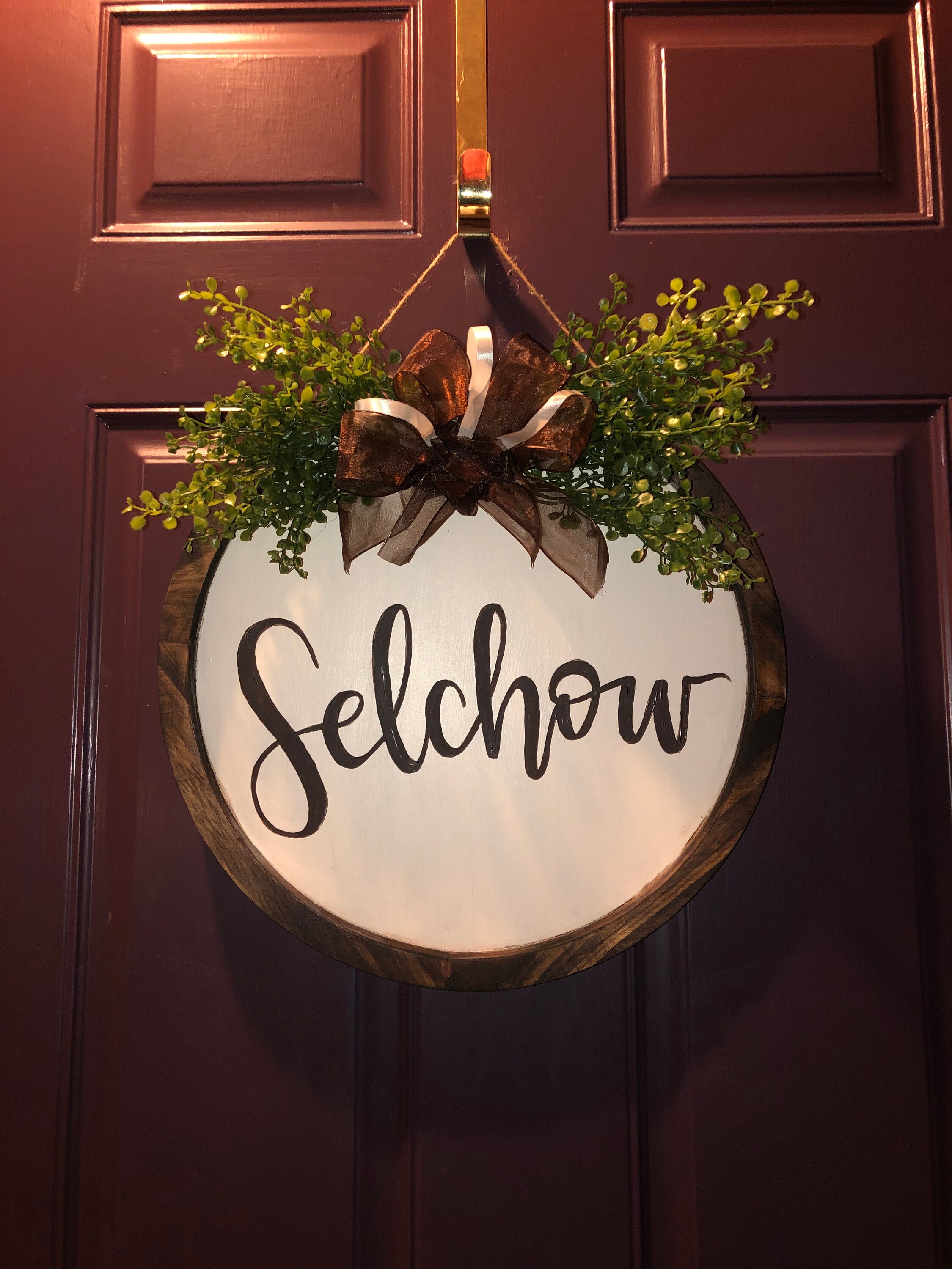 Wood Door Hanging Decor Personalized Last Name or Anything Etsy