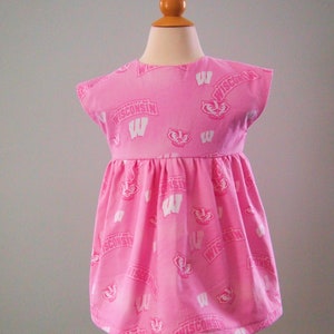 Girls Pink Dress, Badgers Dress, Wisconsin College Football Dress, Toddler Dress, Baby Girl Outfit
