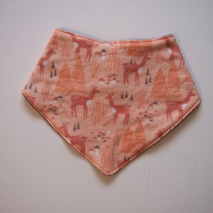 Pink Deer Drool Bib Baby Bib Woodland Triangle Bandanna Bib