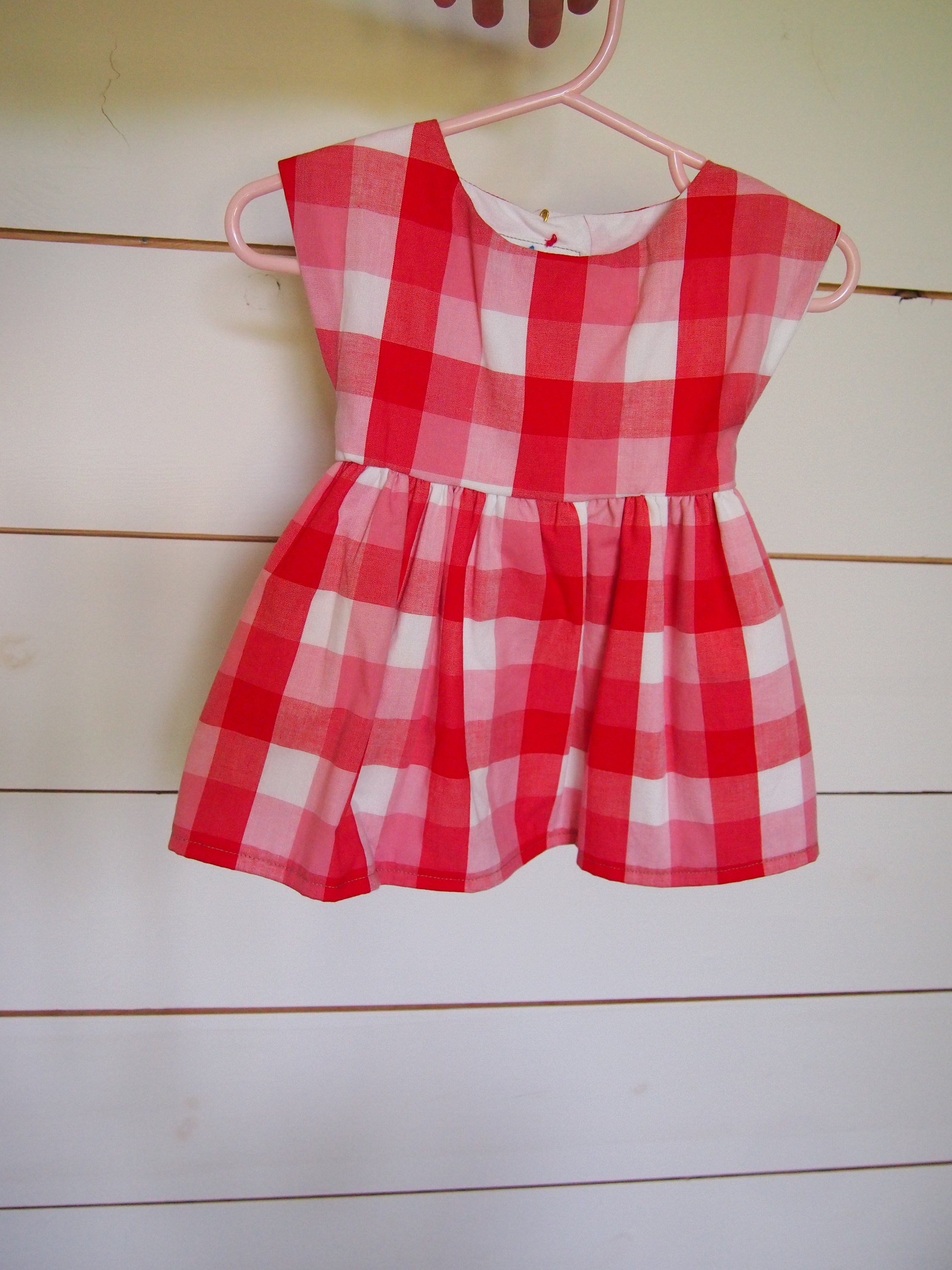 red and white gingham dress