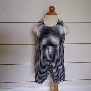 Black and White Gingham Romper Finny Romper