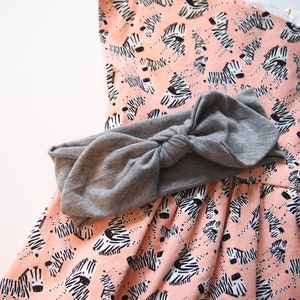 Topknot Headband, Gray Headband, Baby Headband, Headwrap with a bow
