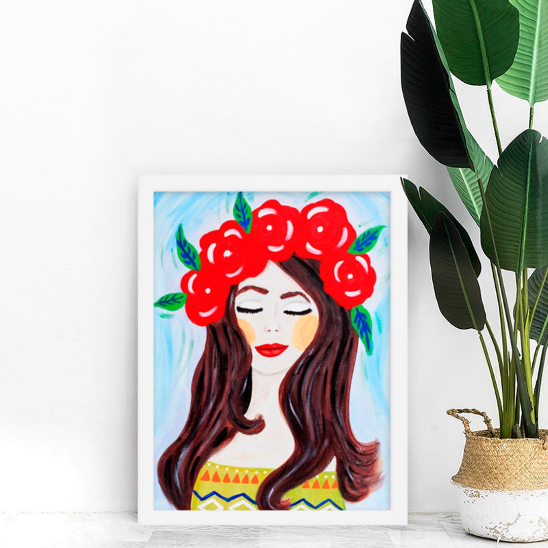 Tropical Boho Girl Wall Art Eclectische stijl voor uw Etsy Nederland