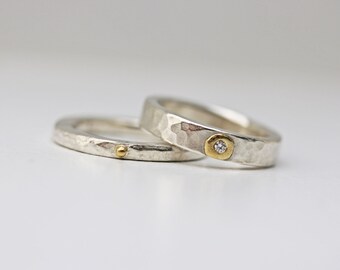 zweier RINGsetSILBER/GOLD/Brillant