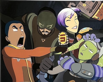 Star Wars Rebels Voltron Style Print, Ezra Bridger, Sabine Wren, Hera Syndulla, Kanan Jarrus, Chopper Rebels, Ghost Crew Star Wars,
