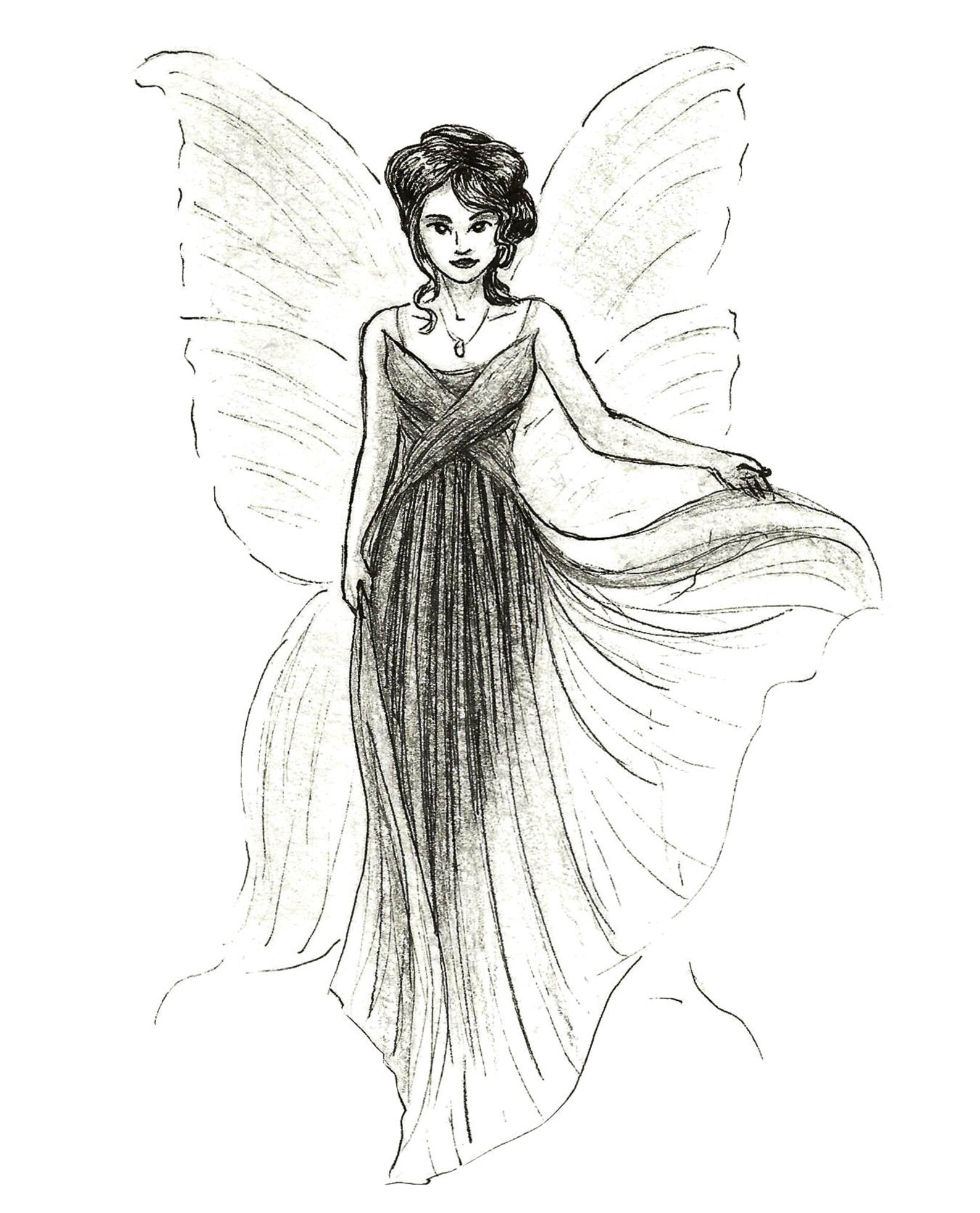 Beautiful Fairy Card Pen and Ink Fairy Original Fairy Etsy