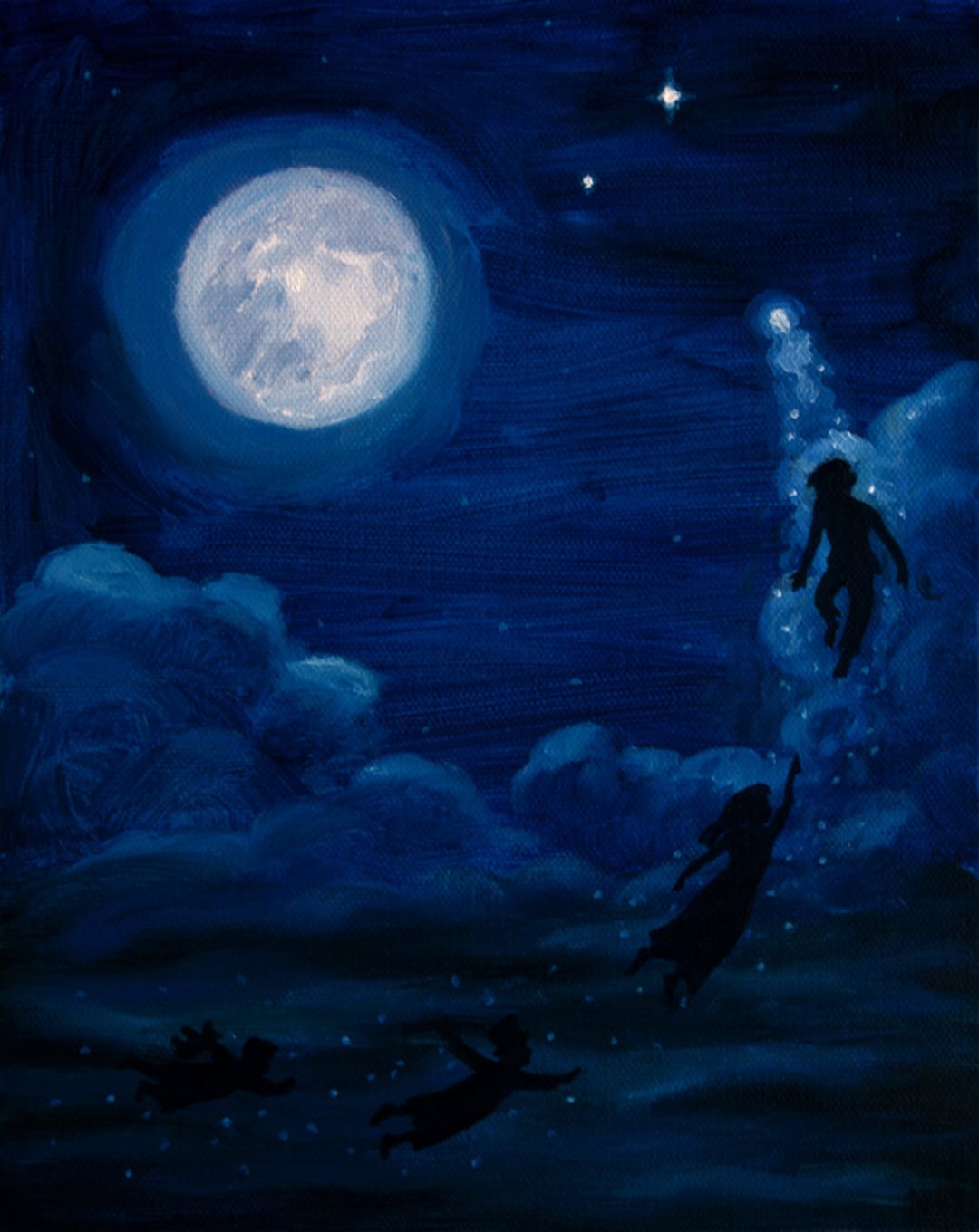 Peter Pan Painting Second Star to the Right Peter Pan Art Flying