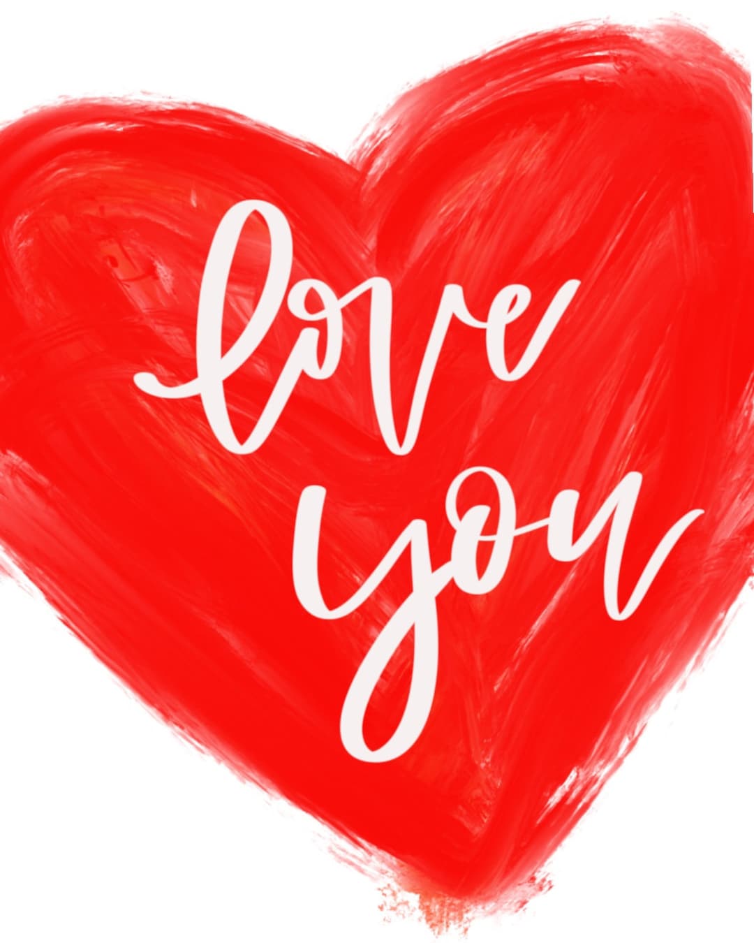 Love You Red Heart Printable - Etsy