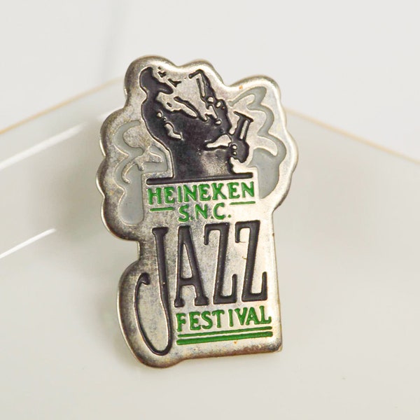 Jazz-Festival-Pins, Musik, HK-Biermarke, Getränk, Aperitif, Alkohol, Rock and Roll, Vintage-Pins der 80er/90er Jahre, Emaille-Kragenbrosche