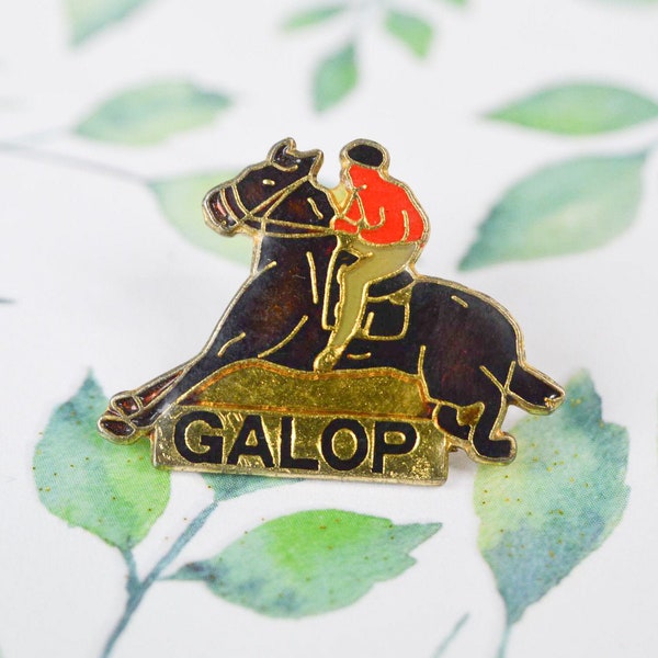 Vintage rider and gallop pines, equestrian sport, horse, pony, land animal, funny and cute little pines, 80s / 90s pins