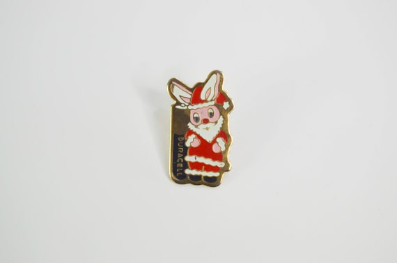Vintage Duracell Santa Claus Bunny Pin, Christmas… - image 7