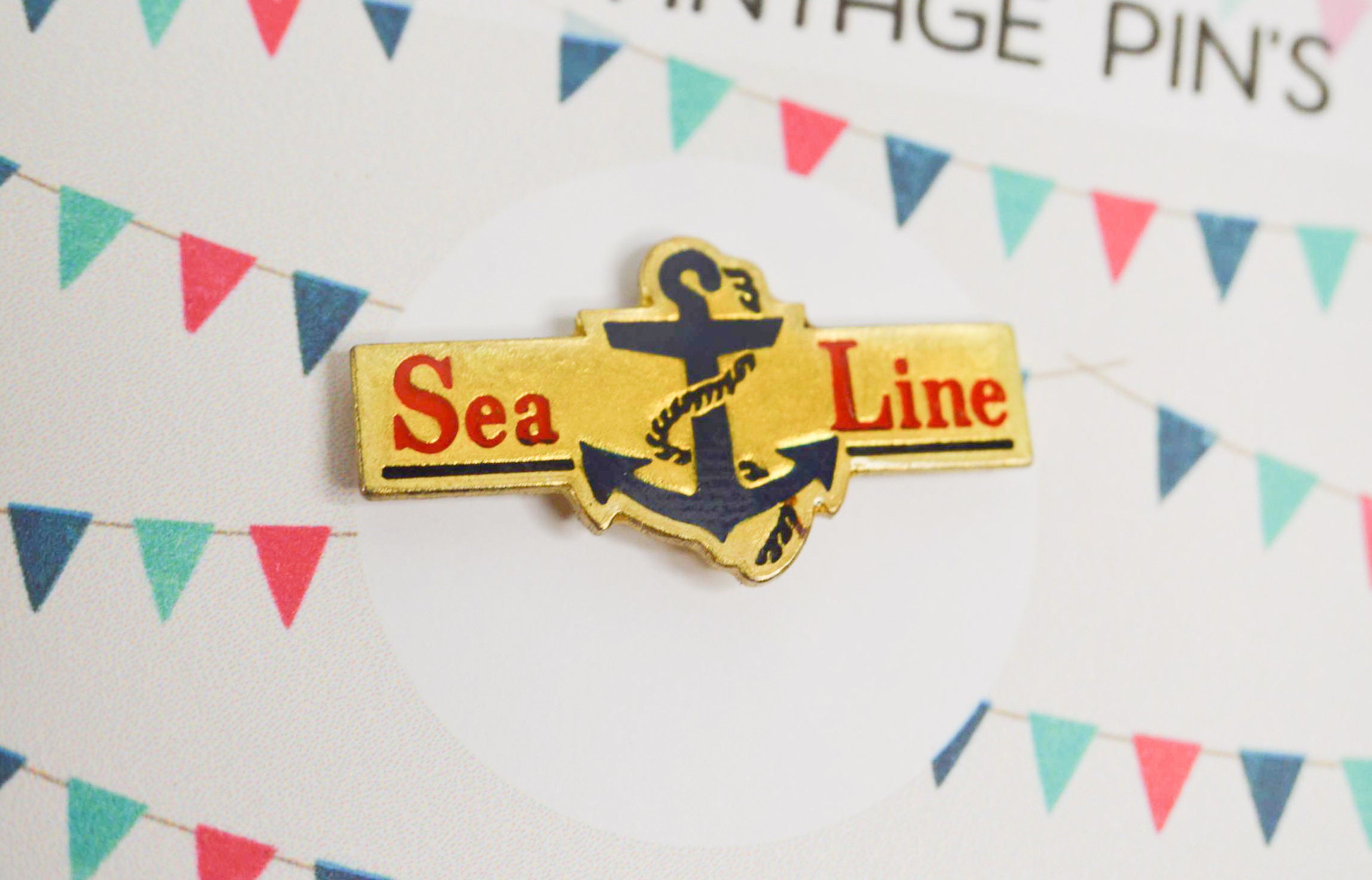 Marine Sea Line Anchor Pins, Vintage Sailboat Boat, Trimaran