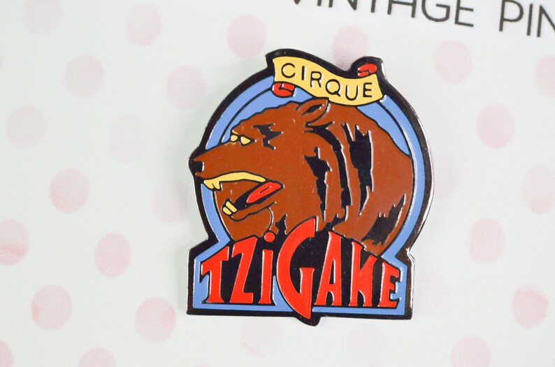 Brown bear Vintage pins Tzigane Circus poster patriotic animal brooch stars and stripes pins 80s 90s pin