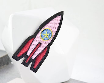 Patch hot air balloon - Space - Flying saucer - Patch customization - Rock badge - Jacket - Embroidered patch - 80s patch