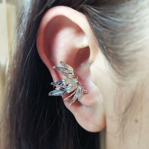 Wings Ear Cuff - ear cuff no piercing,Angel Wing, conch ear cuff ,silver plated ear cuff, ear cuff , wedding jewelry , Statement ear cuff