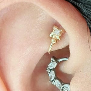 Gouden Rook oorclip, oorbel zonder piercing, verstelbare oorclip, sieraadcadeau, tragus, kraakbeen