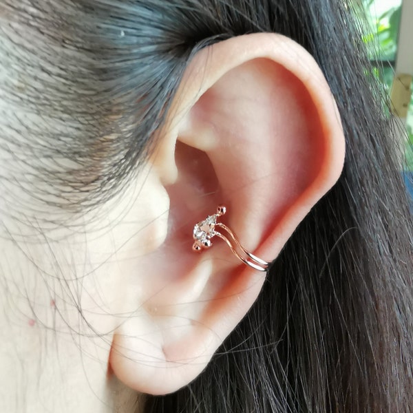 Boucles d'oreilles cartilage, cristal Swarovski, plaqué or rose, plaqué or blanc, boucle d'oreille Helix,protège-oreilles,non piercing
