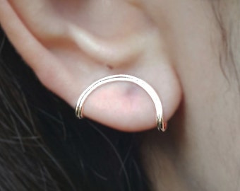 Minimal Ear Cuff,Sterling Silver 925,non pierced earring,Rose gold plated,clip on ear,Ear clip