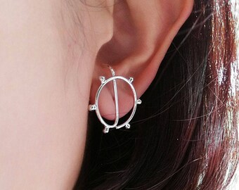 Silver Plated Clip On Earrings: Minimalist Non Piercing Cuff Earrings