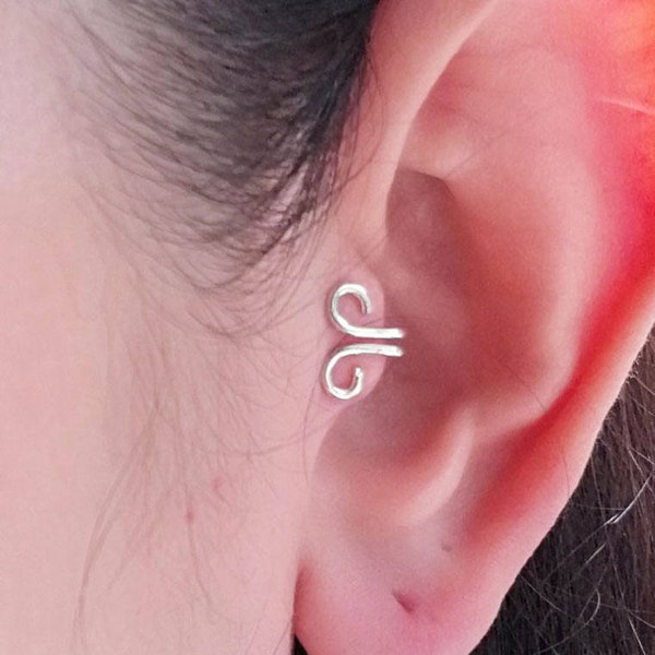 Tragus-Ohrring, Fake-Tragus-Ohrring, Ohr-Manschette, kein Piercing, einzelner Ohrring, Fake-Ohr-Manschette, Sterlingsilber-Tragus, Tragus-Schmuck, kein Piercing,