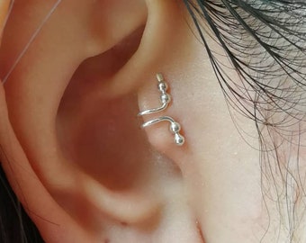 Pendiente mínimo Tragus, joyería Tragus, orejeras sin perforación, pendiente único, orejeras falsas, clip de tragus plateado, sin perforación, perforación