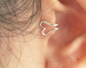 Heart Tragus Earring, Cartilage Earrings, Ear Cuffs No Piercing