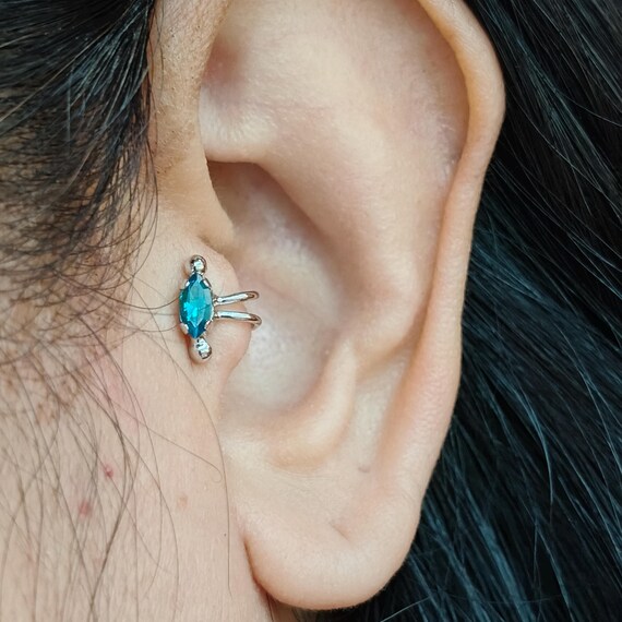 ✨Elegant Crystal Ear Cuff Crystal Ear Cuff Gold Cartilage Clip Earring No Piercing  main image 3