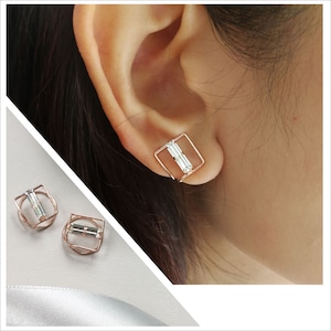 Minimal Ear Cuff,Sterling Silver 925,Rose gold plated,non pierced earrings,Clip on ear,Ear clip,Ear cuff,huggie earrings
