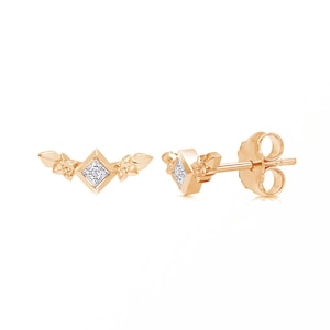 Tiny dainty earrings, Tiny gold studs, Dainty silver studs, Stud cz earrings, Tragus earrings - Cartilage cz studs - Minimalist earrings