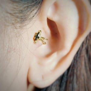 Tragus earring,Swarovski crystal, Amethyst color,White gold plated,Cartilage earrings,ear cuffs no piercing,fake ear cuffs,tragus jewelry