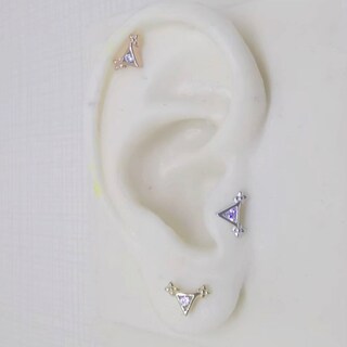Set 3 Paia Orecchini A Perno Argento 925 – 2/3/4 Mm – Rotondi Zirconia Perla Per Cartilagine