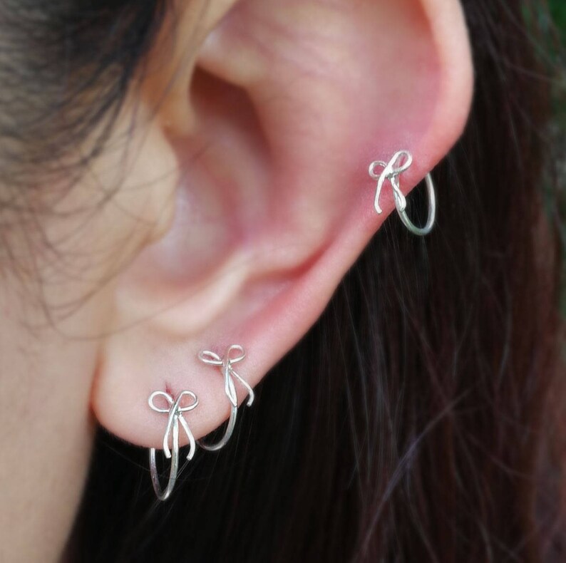 Silver Tiny Hoop Earrings Hoop Earrings20 Gauge Hoop Etsy Australia