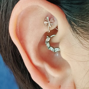 ROOK HOOP • Faux rook earring • cartilage earring • hoop earring •  silver rook earring • dainty earrings -rook ear clip, clip on earring