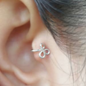 Tragus earring, Tragus jewelry, ear cuff no piercing, single earring, fake ear cuffs, Sterling silver tragus jewelry,non piercing