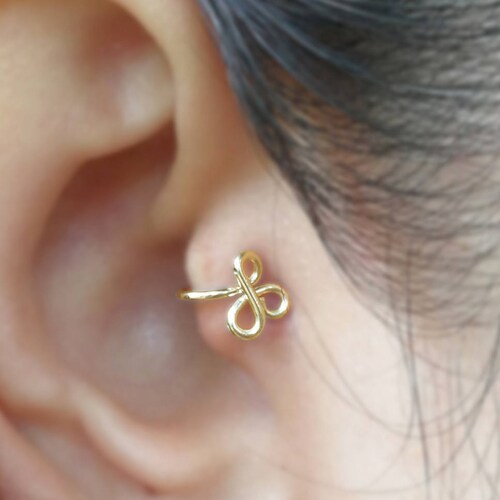 Sterling Silver 3mm CZ Tragus NO Piercing Ear Cuff Etsy