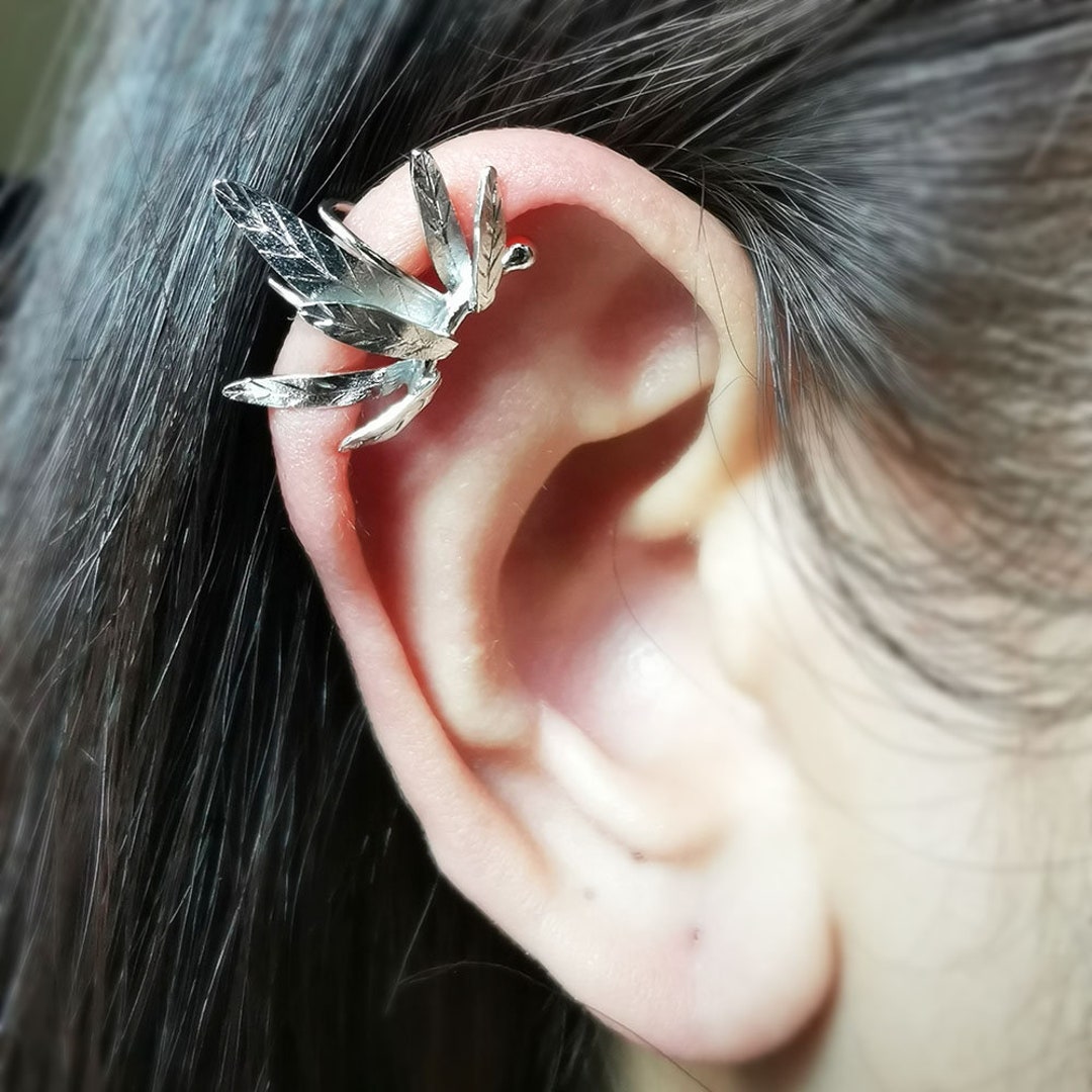 Silver Angel Wing Ear Cuff: Non Piercing Helix Cartilage Jewelry - Etsy