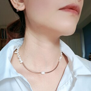 Fresh Water Pearl beaded necklace ,Dainty Pearl necklace, Tiny choker, Choker Necklace ,Beaded jewelry, Beaded necklace, Pearl bead necklace