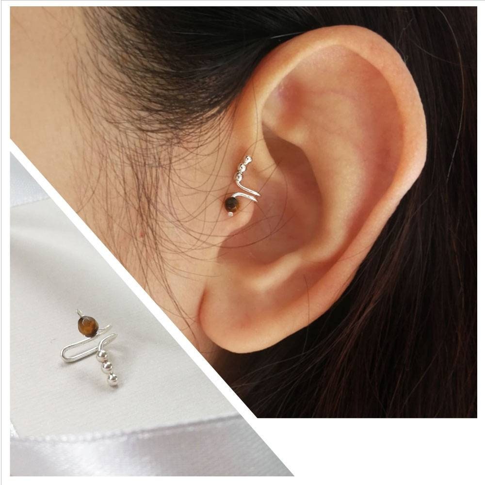 Tiger's Eye Tragus Earring Tragus Jewelry Ear Cuff No Etsy
