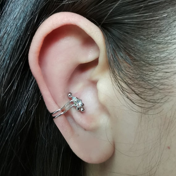 Conch Earrings swarovski Crystal rose Gold Plated white Gold Plated helix Earring ear Cuffs non Piercing ear Cuffs helix Jewelry Etsy