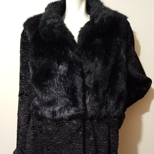 faux fur coat Donna Salyers fur coats ladies winter coats XL dress coat black faux fur coat women's winter holiday coat ladies coat sale