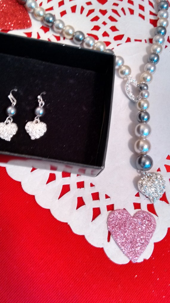heart jewelry pearl jewelry lariat anniversary jew