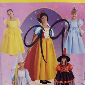 Patrón de disfraz de princesa, disfraz de Blancanieves, patrón de Cenicienta, patrón de disfraz de bruja, patrón de disfraz de Rapunzel, disfraces de Halloween, vestido de niña