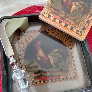 Rooster cutting board glass cutting board kitchen decor farmhouse decor rooster cheese tray serving tray kitchen decor rooster napkins sale